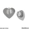 Stainless Steel Pendant Heart 32x30mm