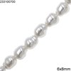 Plastic Baroque Pearl Beads 6x8mm C, White 150pcs/strand