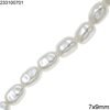 Plastic Baroque Pearl Beads 7x9mm C, White 120pcs/strand