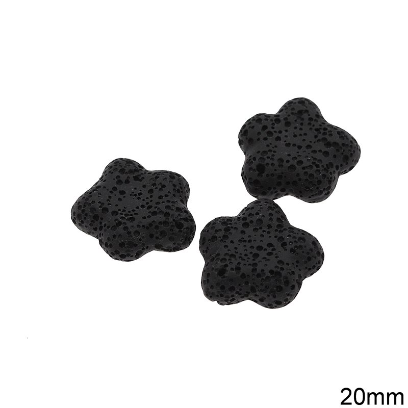 Lava Daisy Beads 20mm, Black