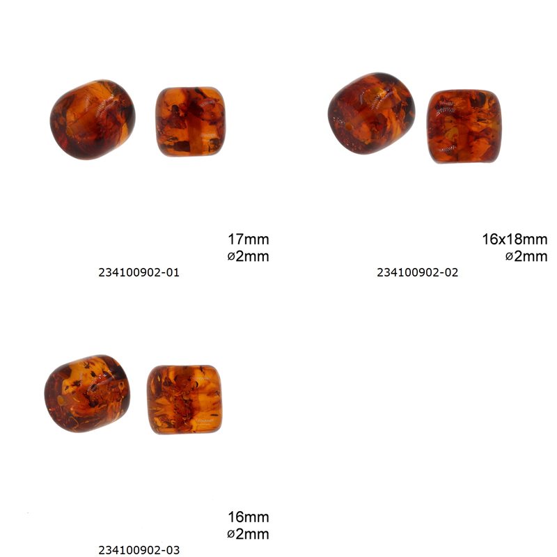Amber Plastic Beads For Kompoloi Oval 16-17mm with 2mm hole