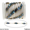 Stainless Steel Chain with Navette Glass Beads 8x4.5mm