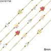 Stainless Steel Chain with Glass Faceted Star Bead 8mm