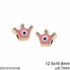 CCB Evil Eye Bead Crown 12.5x16.8mm with Enamel Two Sided and Hole 4.7mm