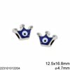 CCB Evil Eye Bead Crown 12.5x16.8mm with Enamel Two Sided and Hole 4.7mm