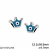 CCB Evil Eye Bead Crown 12.5x16.8mm with Enamel Two Sided and Hole 4.7mm