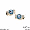 CCB Evil Eye Bead Candy 10x16mm with Enamel Two Sided and Hole 5mm