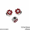 CCB Flower Evil Eye Bead 12.5x12mm with Enamel Two Sided and Hole 5mm