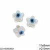 Χάνδρα Κεραμική Λουλούδι Μάτι 11x8mm με Τρύπα 2.5-3mm 