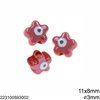 Ceramic Evil Eye Flower Bead 11x8mm with Hole 2.5-3mm