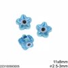 Χάνδρα Κεραμική Λουλούδι Μάτι 11x8mm με Τρύπα 2.5-3mm 