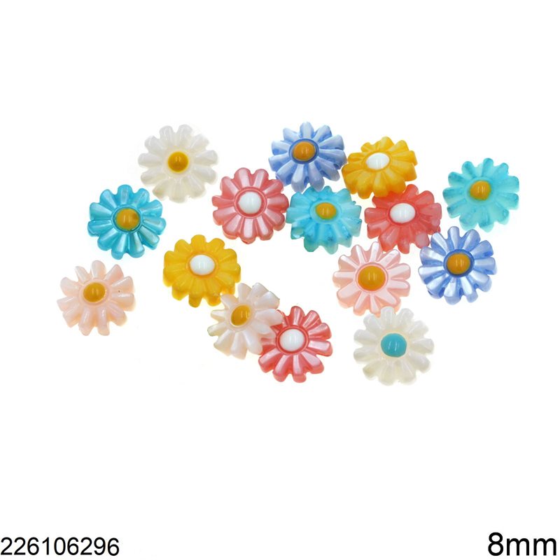 Shell Daisy Beads 8mm