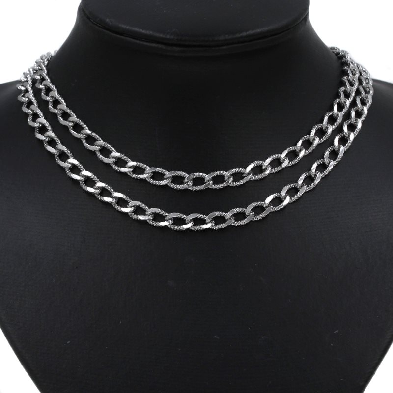 Stainless Steel Diamond Cut Gourmette Chain Textured 10.3x6.3x1.6mm