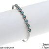 Stainless Steel Herringbone Chain Bracelet with Semi Precious Stones