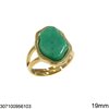 Stainless Steel Ring with Semi Precious Stone 19mm