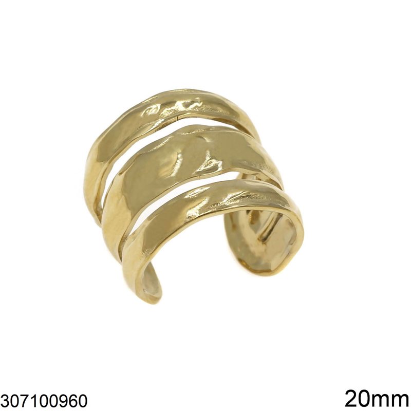 Stainless Steel Hammered Ring 20mm
