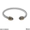 Stainless Steel Twisted Wire Bracelet 6mm with Antique Motif 11mm