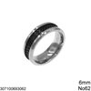 Stainless Steel Anxiety Ring with Braid 6mm