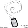 Stainless Steel Military Tag Necklace with Ball Chain 70cm