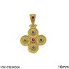 Silver 925 Pendant Byzantine with Stones 16-18mm