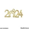 Γούρι Διακοσμητικό Χυτό Κρεμαστό "2024" 18x36.5mm
