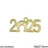 Γούρι Διακοσμητικό Χυτό Κρεμαστό "2025" 18x37.5mm