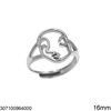 Stainless Steel Ring Face Outline 16mm