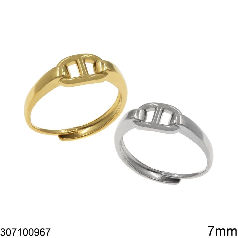 Δαχτυλίδι Ατσάλινο Σχέδιο Κρίκος Θήτα 7mm