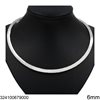 Stainless Steel Flat Collar Necklace 6mm