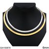 Stainless Steel Flat Collar Necklace 6mm