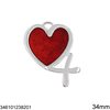 2024 New Years Lucky Charm Heart "24" with Enamel 34mm