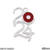 2024 New Years Lucky Charm "2024" with Enamel 48mm