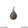 Silver 925 Pearshape Pendant with Semi Precious Stone 10x15mm