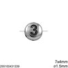 Casting Bead with Letter & Number 7x4mm with 1.5mm hole