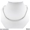 Stainless Steel Flat Collar Necklace 3mm
