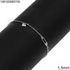 Silver 925 Bracelet Chain 1.5mm with Safety Pin and Heart 