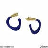 Stainless Steel Stud Earrings Hoop with Enamel 26mm