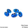 Glass Oval Evil Eye Bead 15x11mm