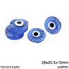 Glass Round Flat Evil Eye Bead 28x25.5x10mm