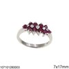 Silver 925 Ring Composition with Semi Precious Stones 13-20mm