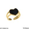 Stainless Steel Ring Heart with Enamel 12.5mm