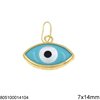 Gold Pendant Evil Eye with Semi Precious Stones 7x14mm K14 0.6gr