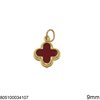 Gold Pendant Rounded Cross with Stone 9mm K14 0.4gr