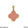 Gold Pendant Rounded Cross with Stone 15mm K14 0.7gr