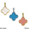 Gold Pendant Rounded Cross with Stone 15mm K14 0.7gr