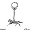 Stainless Steel Keychain with Horse 11x52mm