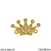 Silver 925 Spacer & Pendant Crown with Zircon 13x18mm