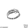 Silver 925 Braided Ring 10mm