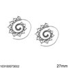 Silver 925 Earrings Snail with Lacy 27mm 