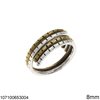 Silver 925 Ring with Brass 8-13mm